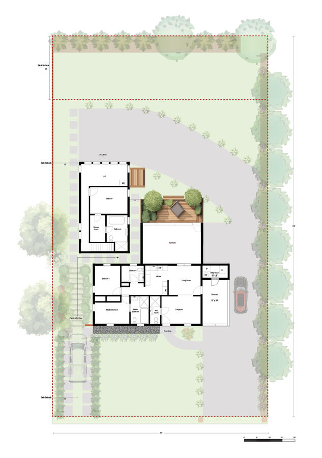 Site Plan Floor Plan ADU Loft
